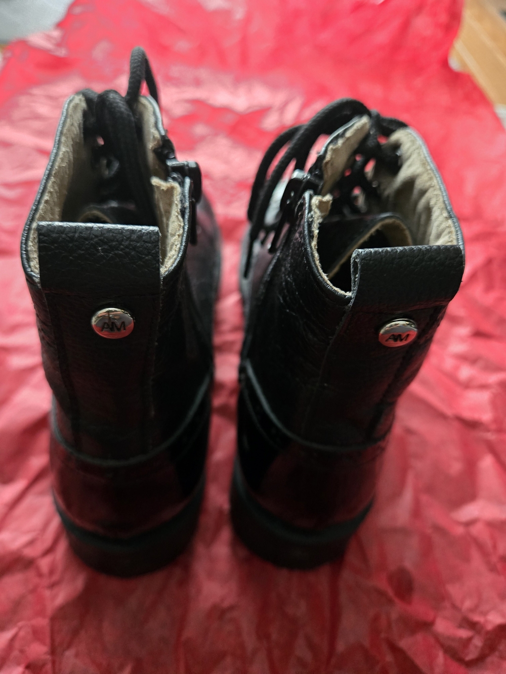Stylish NWOT Black Lace-Up Ankle Boots